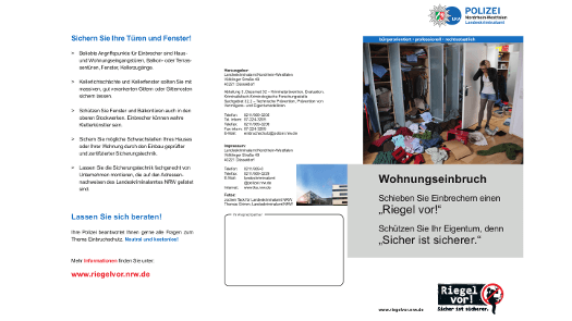 Flyer Wohnungseinbruch